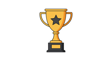 Golden award trophy with star detail a vibrant winning silhouette