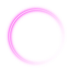 Shiny pink neon circle frame border. PNG
