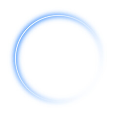 Shiny blue neon circle frame border. PNG
