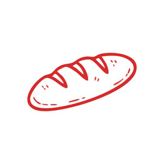 Artisan Bread Loaf Outline. This minimalist graphic depicts a delightful baked item, symbolizing comfort and essential nourishment. Perfect for culinary themes.