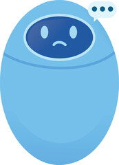 Sad Chatbot with Speech Bubbles