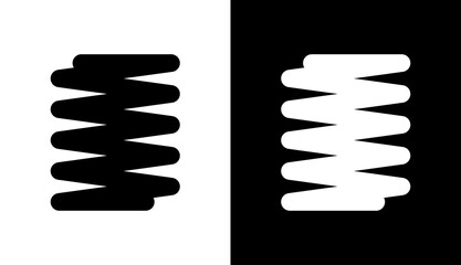 Spring icon. Symbol of shock absorption, extension or compression. Element of a machine or mechanism. Coiled cylindrical spring. Raster icon.
