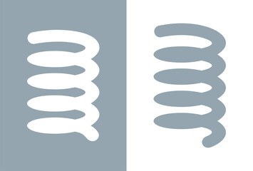 Spring icon. Symbol of shock absorption, extension or compression. Element of a machine or mechanism. Coiled cylindrical spring. Raster icon.