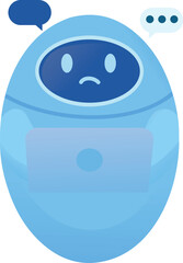 Sad Chatbot with Speech Bubbles