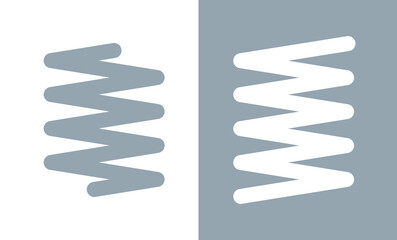Spring icon. Symbol of shock absorption, extension or compression. Element of a machine or mechanism. Coiled cylindrical spring. Raster icon.