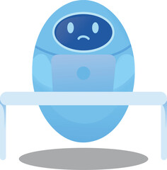 Illustration of Sad Robot at Desk