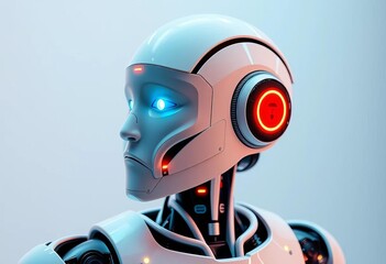 Sleek AI robot, advanced technology, futuristic design, empty space,  empty,  metallic