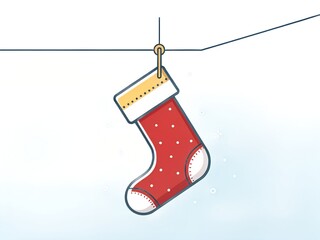 christmas socks hanging on a clothesline