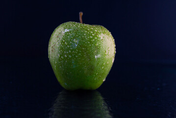 apple with water drops