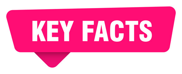 key facts magenta sticker isolated on transpatent background. key facts sign