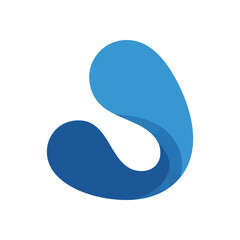 Dynamic Blue Abstract Shape. A modern, elegant graphic displaying a graceful, curved form. Its azure hues suggest fluidity, growth, and forward motion for diverse applications.