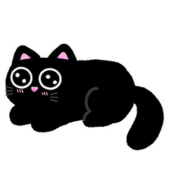 A cute cartoon black cat