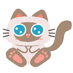 A cute Siamese cat cartoon