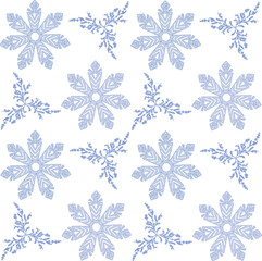 Seamless Winter Snowflake Pattern Set