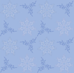 Seamless Winter Snowflake Pattern Set
