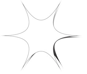 Abstract Star Shape Chat Bubble Frame with Curved Lines