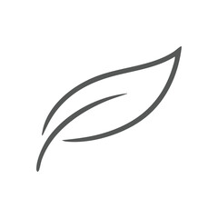 Obraz premium Minimalist Leaf Outline Eco Icon. An elegant botanical illustration representing freshness, sustainability, and green living. Evokes serenity and ecological harmony.
