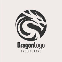 Bold Fire Dragon Logo Symbol