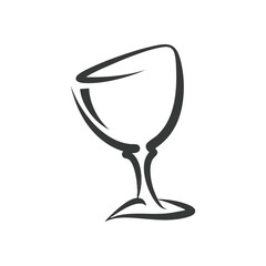 Elegant Wine Glass Outline Art. A sleek graphic portraying a graceful stemware piece. Evokes feelings of luxury, celebration, and sophisticated enjoyment.