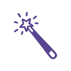 Magical Star Wand Illustration. This enchanting design depicts a shimmering fairy instrument. It symbolizes wishes, dreams, power, and childhood wonder, inspiring fantasy and transformation.