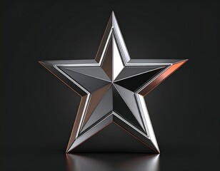 Obraz premium Metallic star on dark background