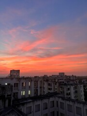 sunset over the city