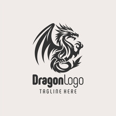 Stylish Dragon Logo Branding Symbol