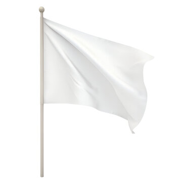 White flag on a transparent background, mockup, png