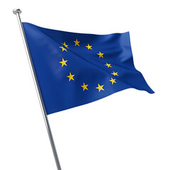 european union flag 3d realistic