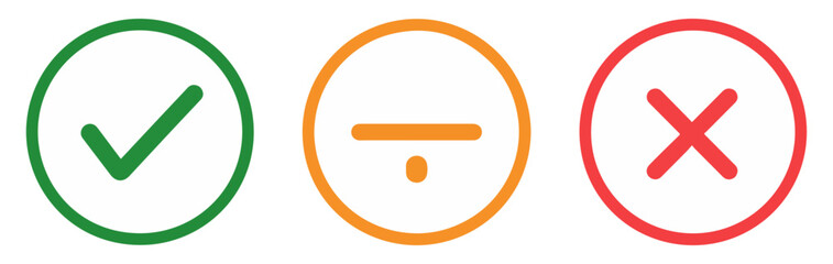 Fototapeta premium check mark and cross icon set