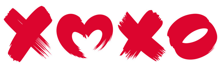 Obraz premium xoxo valentine card hand drawn heart lettering