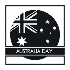 Black color Australia Day Design, Solid White Background (5).eps