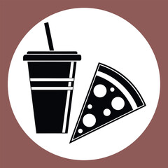 Black color Food and Drink Icon Design, Solid White Background (1).eps