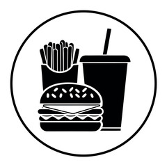 Black color Food and Drink Icon Design, Solid White Background (11).eps