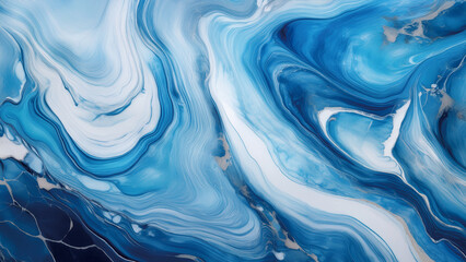 Obraz premium ブルーオーシャン大理石4,青と白の海のような大理石4,Blue Ocean Marble Texture4