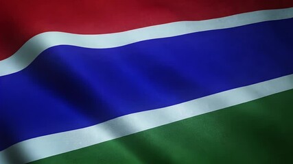 Closeup Shot of Waving Flag Gambia With Interesting Textures