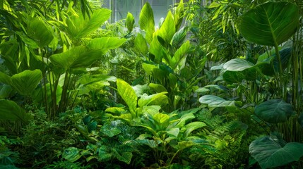 Obraz premium Tropical jungle with green foliage