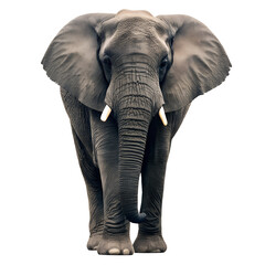 angry elephant running towards camera, isolated png, transparent background, generative ai
