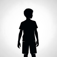 Silhouette of a Boy in Profile View.