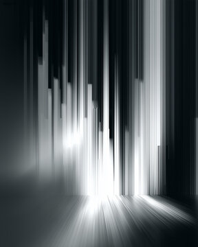 Monochrome Abstract Vertical Lines Background. Modern Grayscale 3D Stage Floor Pattern for Minimalist, Corporate, or Event Design