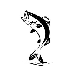 Fototapeta premium Bass. Bass simple black and white line art vector logo