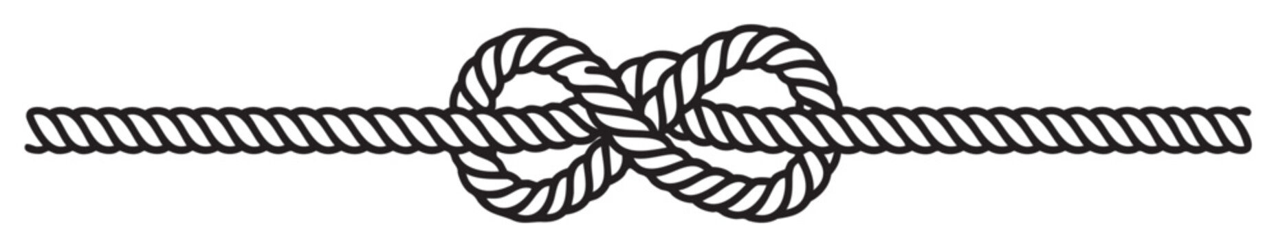 Detailed illustration of a figure-eight knot on a rope - stock vector