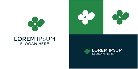 Modern clover logo design with stylish abstract floral elements perfect for branding a natural, eco friendly, or wellness oriented business that wants a distinctive symbol