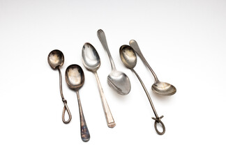 Vintage design silver teaspoons 