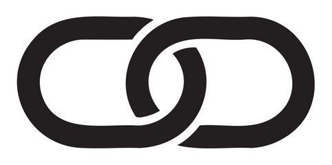 Minimalist connected circular chain loops symbolizing unity and strength - stock vector