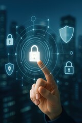 Secure Digital Connections with Modern Cybersecurity Concepts and Lock Symbols in Technology
