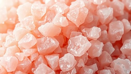 Himalayan pink salt crystals close-up showing texture and color, table salt, coarse