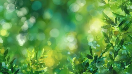 Sunlight filters through lush green leaves creating a peaceful natural scene. The soft bokeh effect enhances the beauty of this outdoor setting inviting tranquility and calmness.