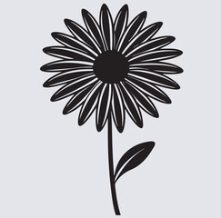 daisy flower silhouette vector art illustration, abstract flower vector illustration