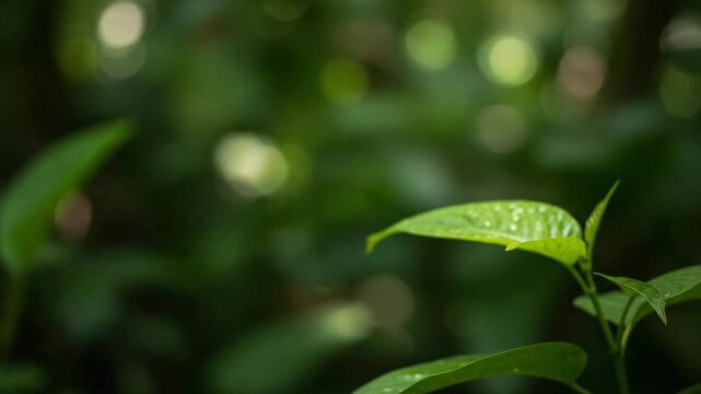 Blue Morpho Butterfly on Leaf in Lush Green Forest.